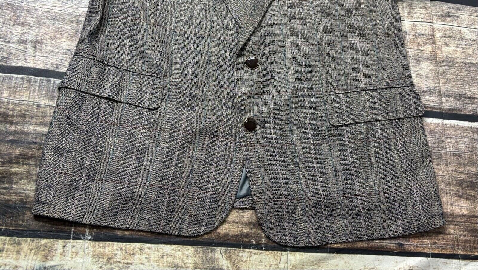 Other Moda Prima 100% Silk Blazer Jacket Men's 42R Plaid Twill Size 42R - 6 Thumbnail
