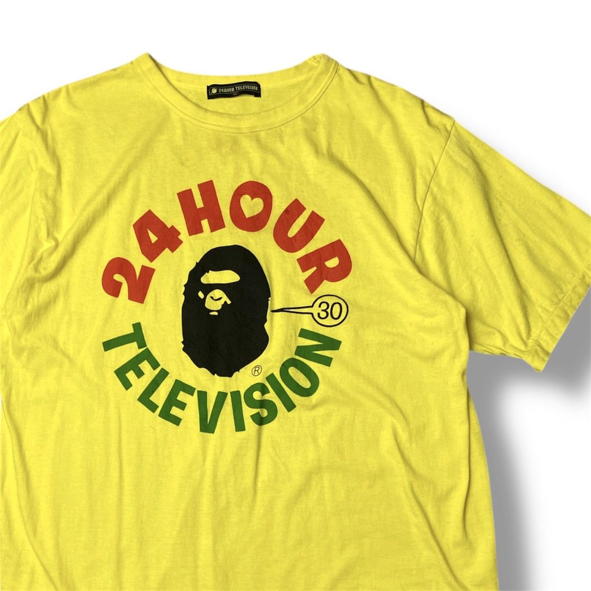 Bape BAPE X 24 HOUR TELEVISION YELLOW TEE Size US XL / EU 56 / 4 - 2 Thumbnail