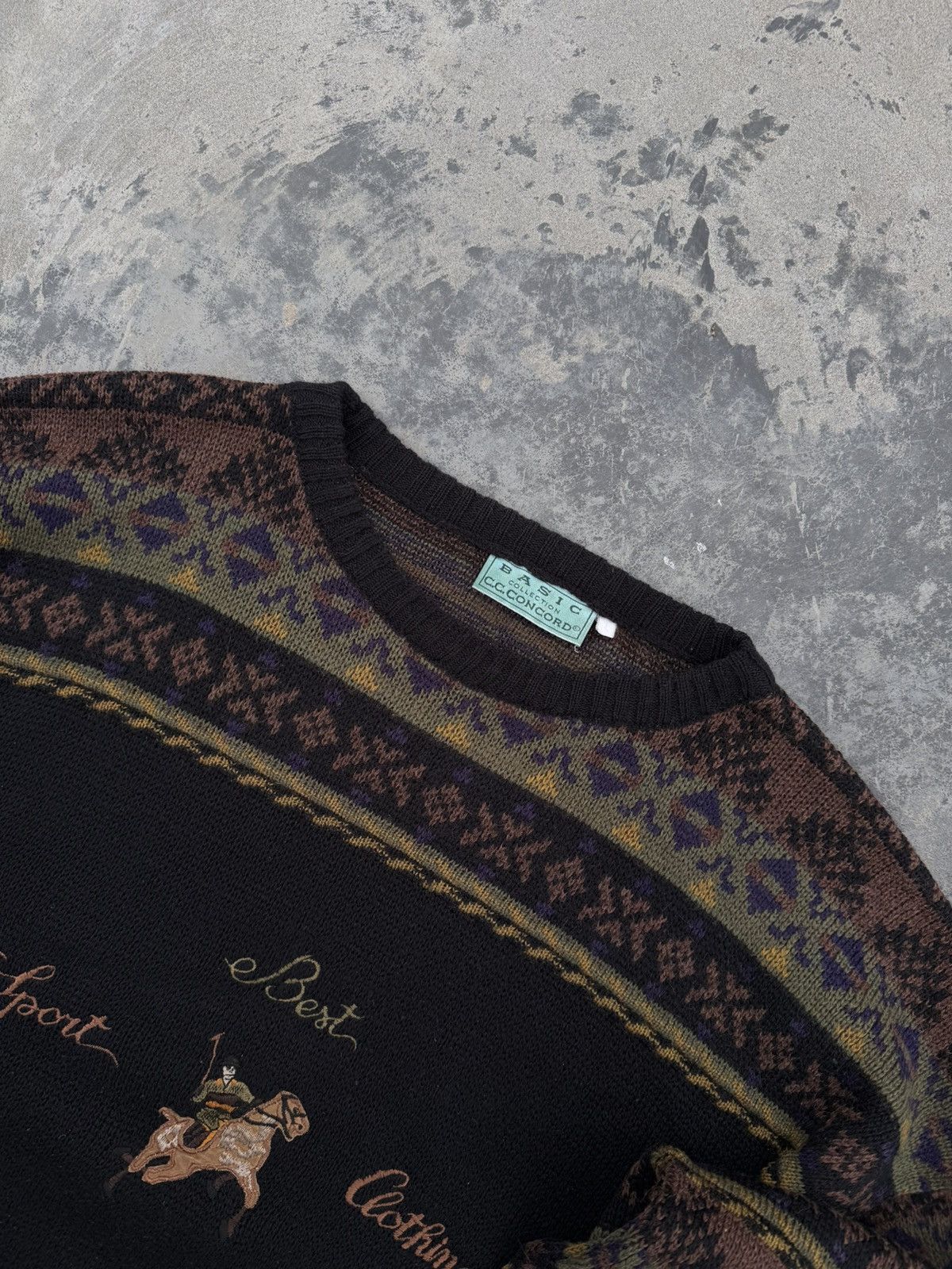 Vintage Vintage Knitted Jumper Y2k Horse Knit Coogi Style Sweater Size US XL / EU 56 / 4 - 4 Thumbnail