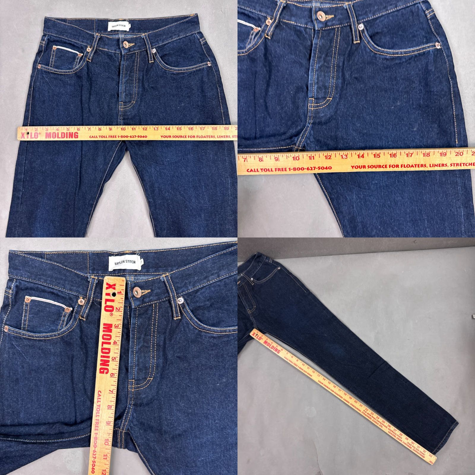 Taylor Stitch Taylor Stitch Jeans Mens 29x34 Blue Selvedge Denim Pants Button Fly Slim Dark Size US 29 - 9 Thumbnail