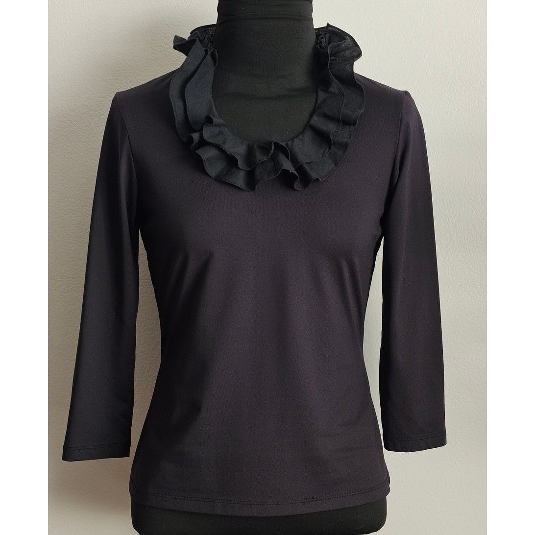 J.McLaughlin J. Mclaughlin Ruffle Neck Catalina Cloth 3/4 Sleeve Top XS Size XS / US 0-2 / IT 36-38 - 1 Thumbnail