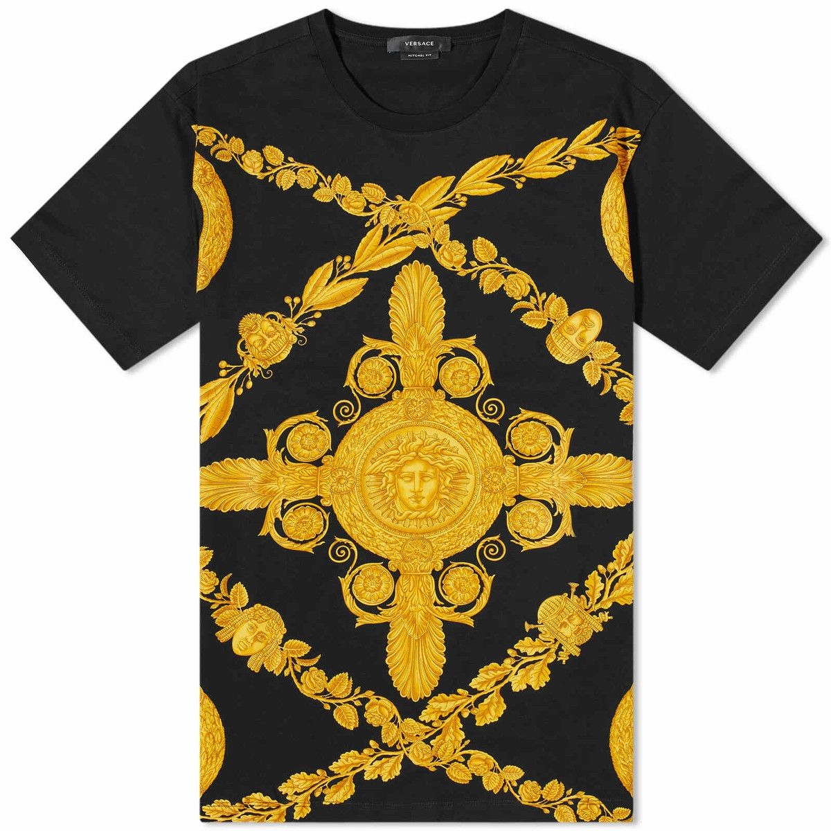 Versace o1y0525 Logo Crewneck T-Shirt in Black/Gold Size US XXL / EU 58 / 5 - 1 Thumbnail
