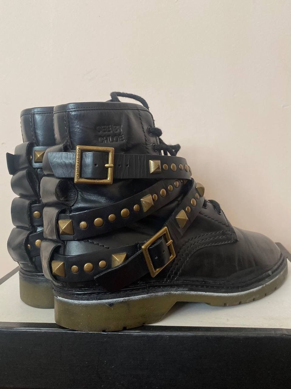 See by Chloe See by Chloé Avant garde Leather Studded Accent Combat Boots Size US 7 / IT 37 - 6 Thumbnail