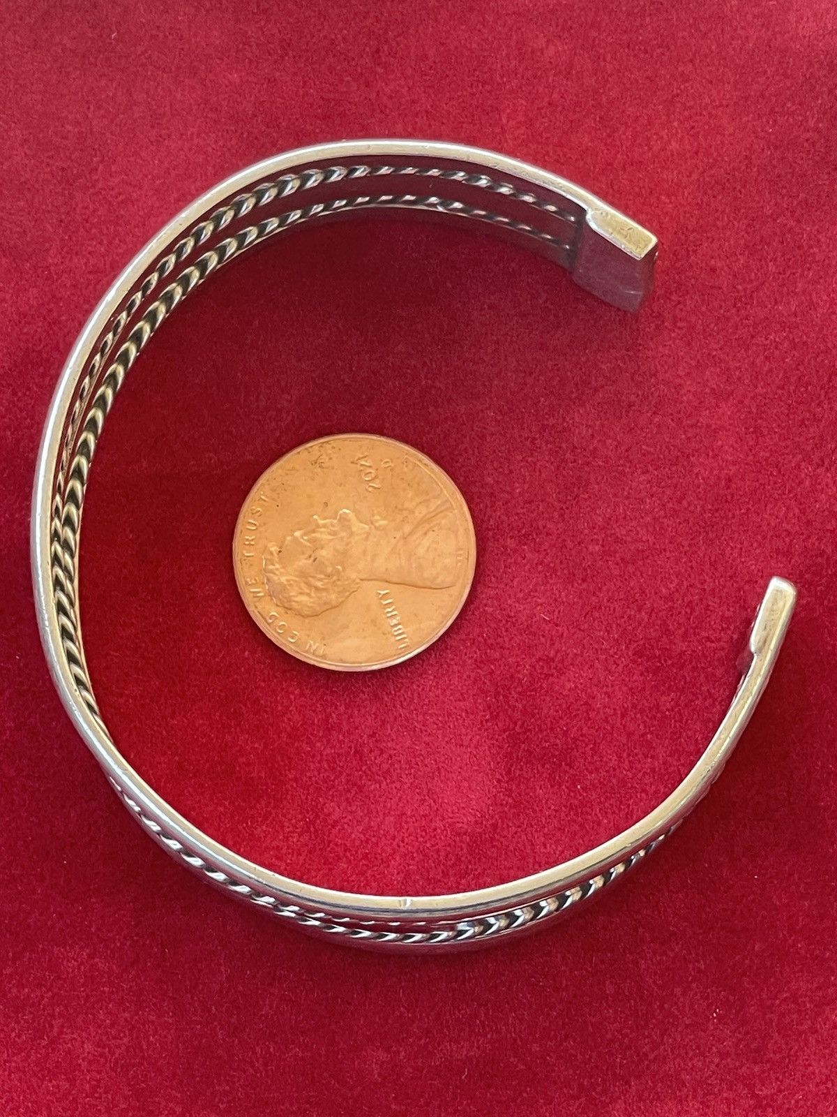 Vintage Sterling silver cuff bracelet Size ONE SIZE - 5 Thumbnail