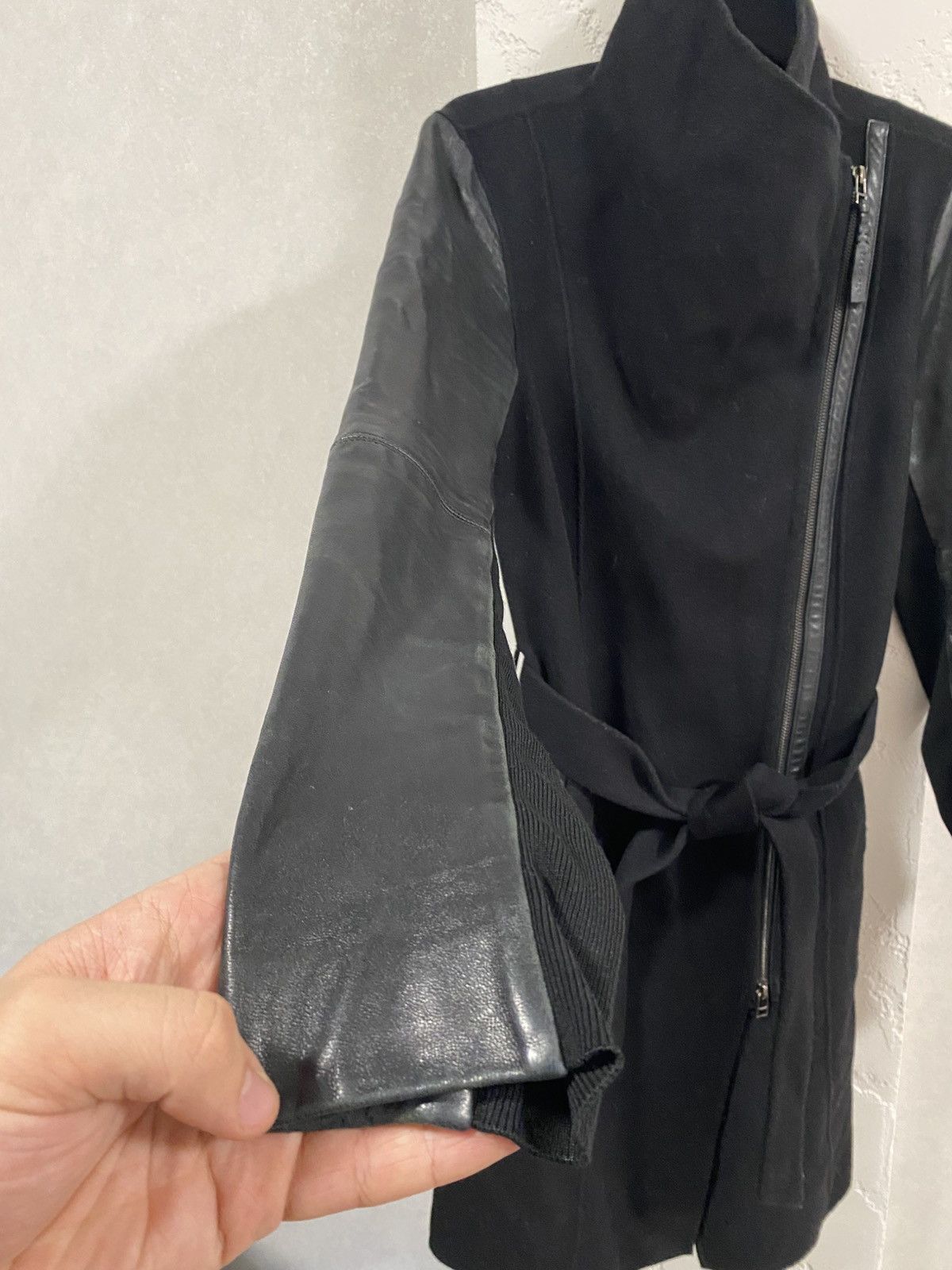 Mackage Mackage Leather Sleeve Asymetrical Long Coat Rick Owens Type Size S / US 4 / IT 40 - 5 Thumbnail
