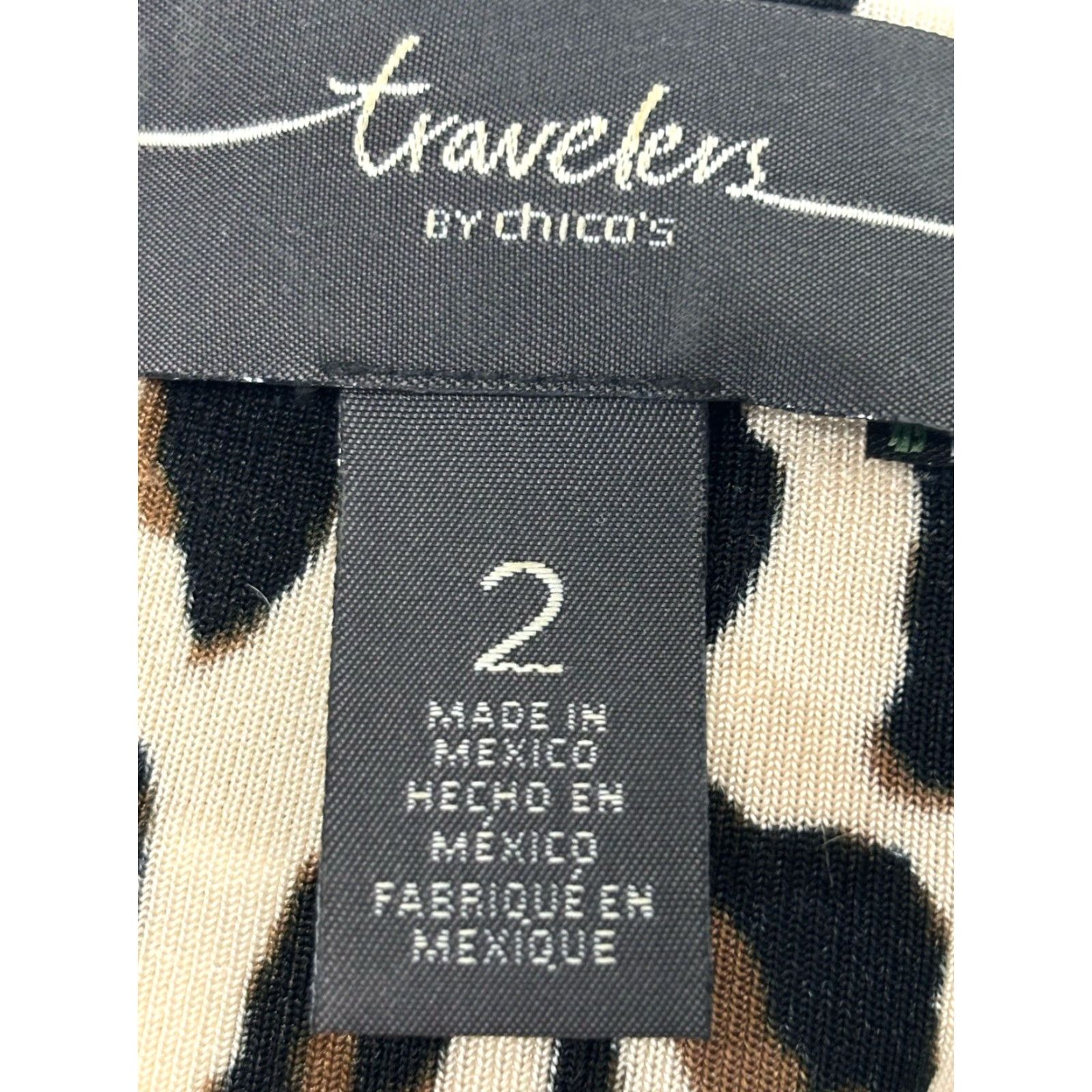 Vintage Chicos Travelers Tunic Top L US Large Women’s Animal Print Asymmetric Slinky Size L / US 10 / IT 46 - 7 Thumbnail