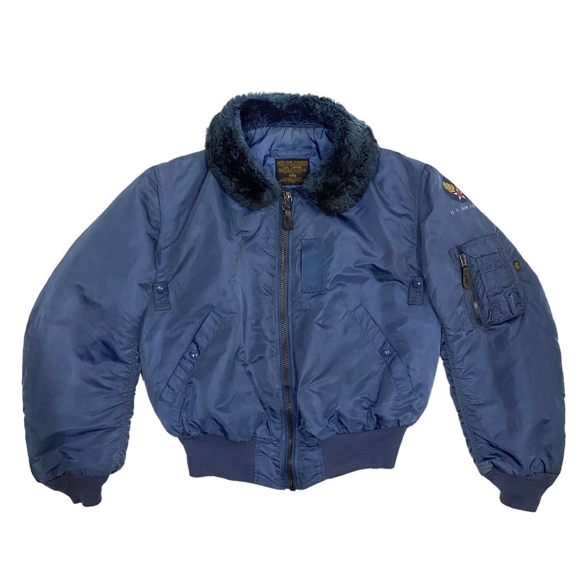 image of Vintage Alpha Industries Us Air Force Type B-15C Jacket in Blue, Men's (Size Large)