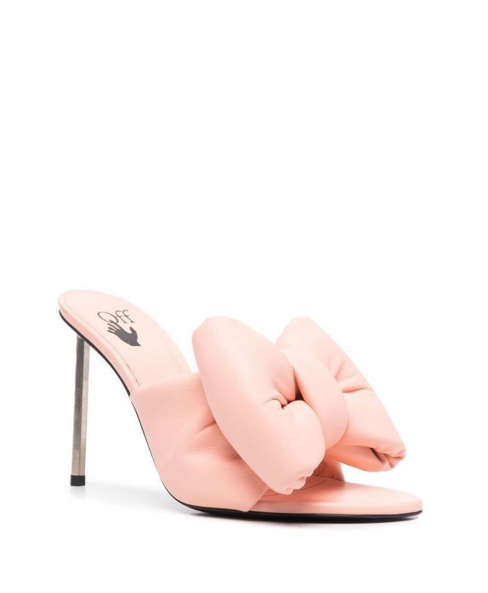 Off-White o1gr1nt1124 Nappa Bow High Allen Mules in Pointed Pink Size US 5 / IT 35 - 2 Thumbnail