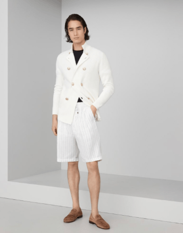 Brunello Cucinelli Cardigan in Open White Size US L / EU 52-54 / 3 - 5 Thumbnail