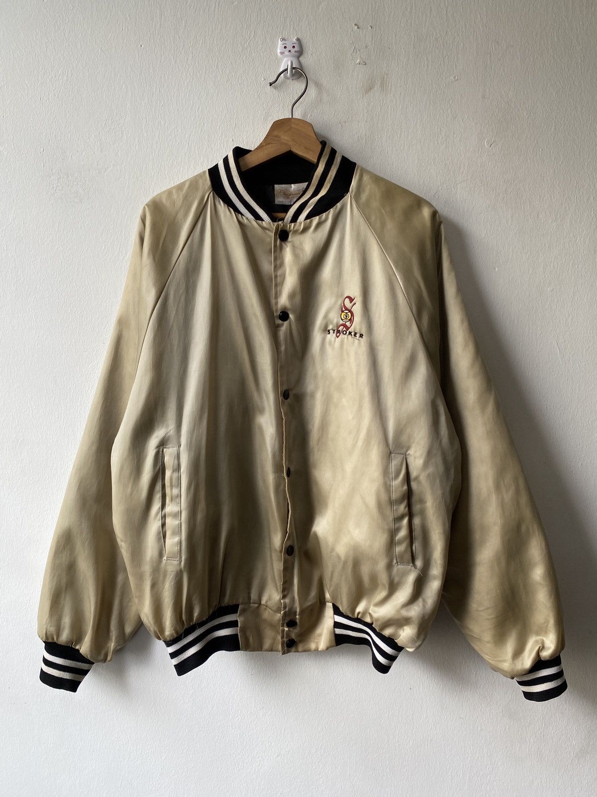 Auburn Sportswear × Vintage 1980s - Vintage Stroker 9 Sport Of King Distressed Jacket Size US L / EU 52-54 / 3 - 3 Thumbnail