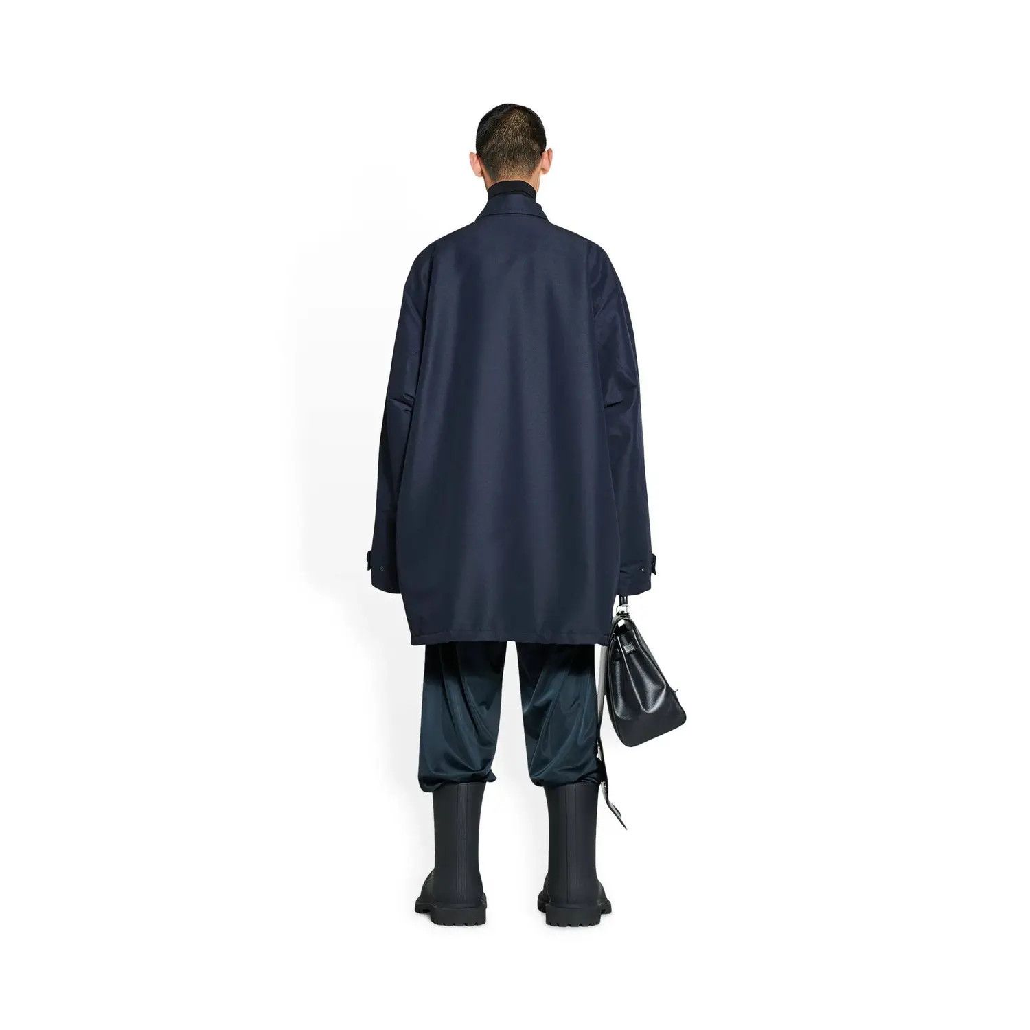 Balenciaga o1bcso1str1224 Blend Parka in Blue Size US M / EU 48-50 / 2 - 4 Thumbnail