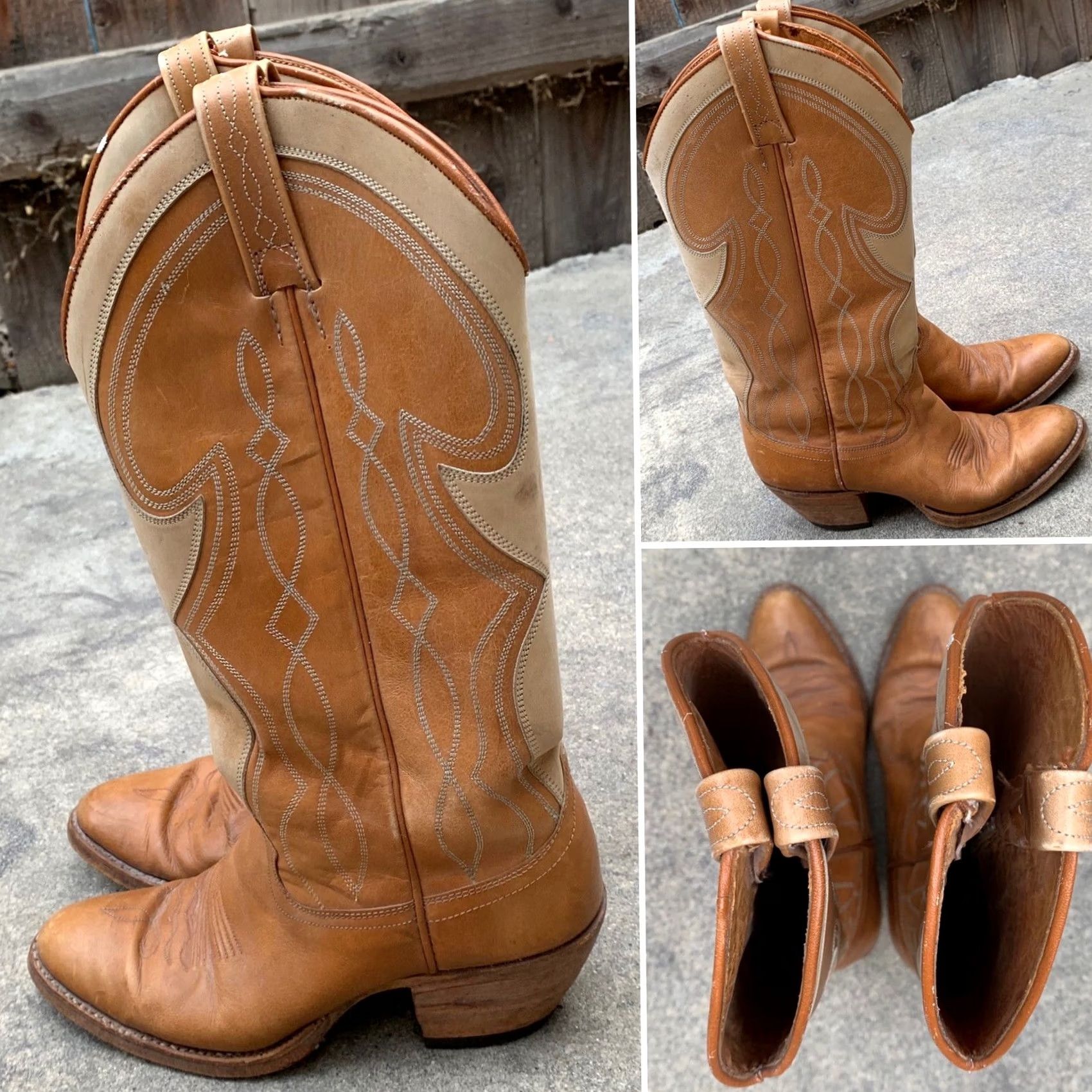 Dan Post VINTAGE Dan Post Boots 5 C Ladies Womens Western Cowboy Cowgirl Spain Leather Rockabilly 1980s Mens Womens Boys Girls Size US 5 / IT 35 - 4 Thumbnail