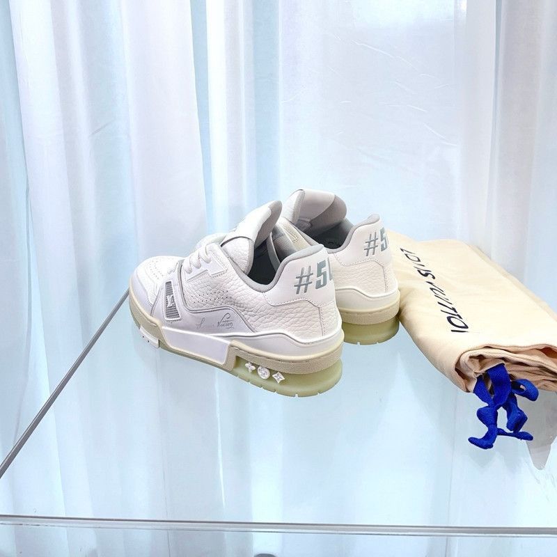 Louis Vuitton Louis Vuitton White Trainer Low-top Fashion Sneakers -2508 Size US 5.5 / EU 38 - 5 Thumbnail