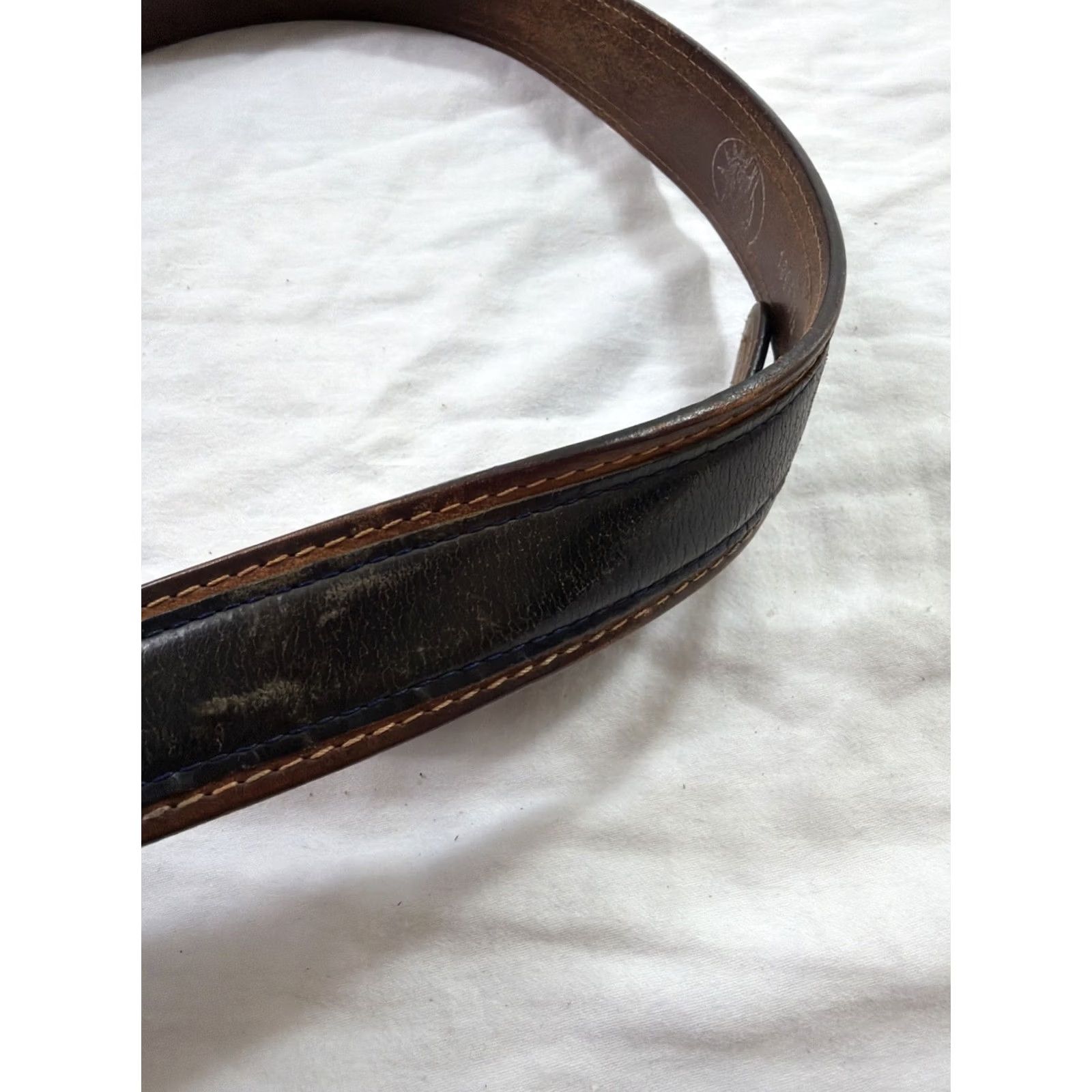 Vintage VINTAGE Unbranded Belt Leather Brown 36 Men Casual Accessory Belt Mens 36 Brown Leather Vintage Fashion 90s Size 36 - 5 Thumbnail