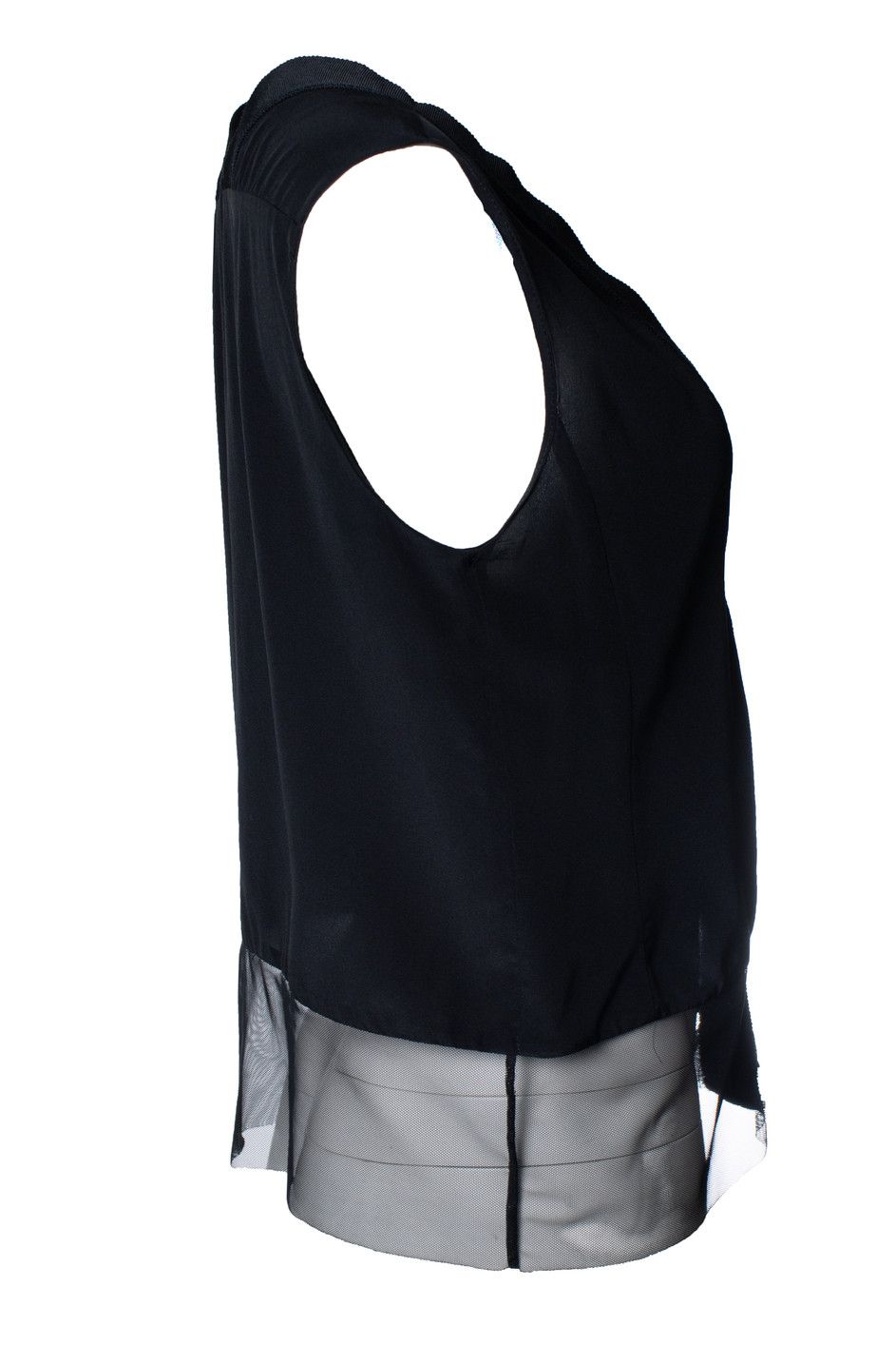 Sandro Sandro, black sleeveless sheer top Size L / US 10 / IT 46 - 3 Thumbnail