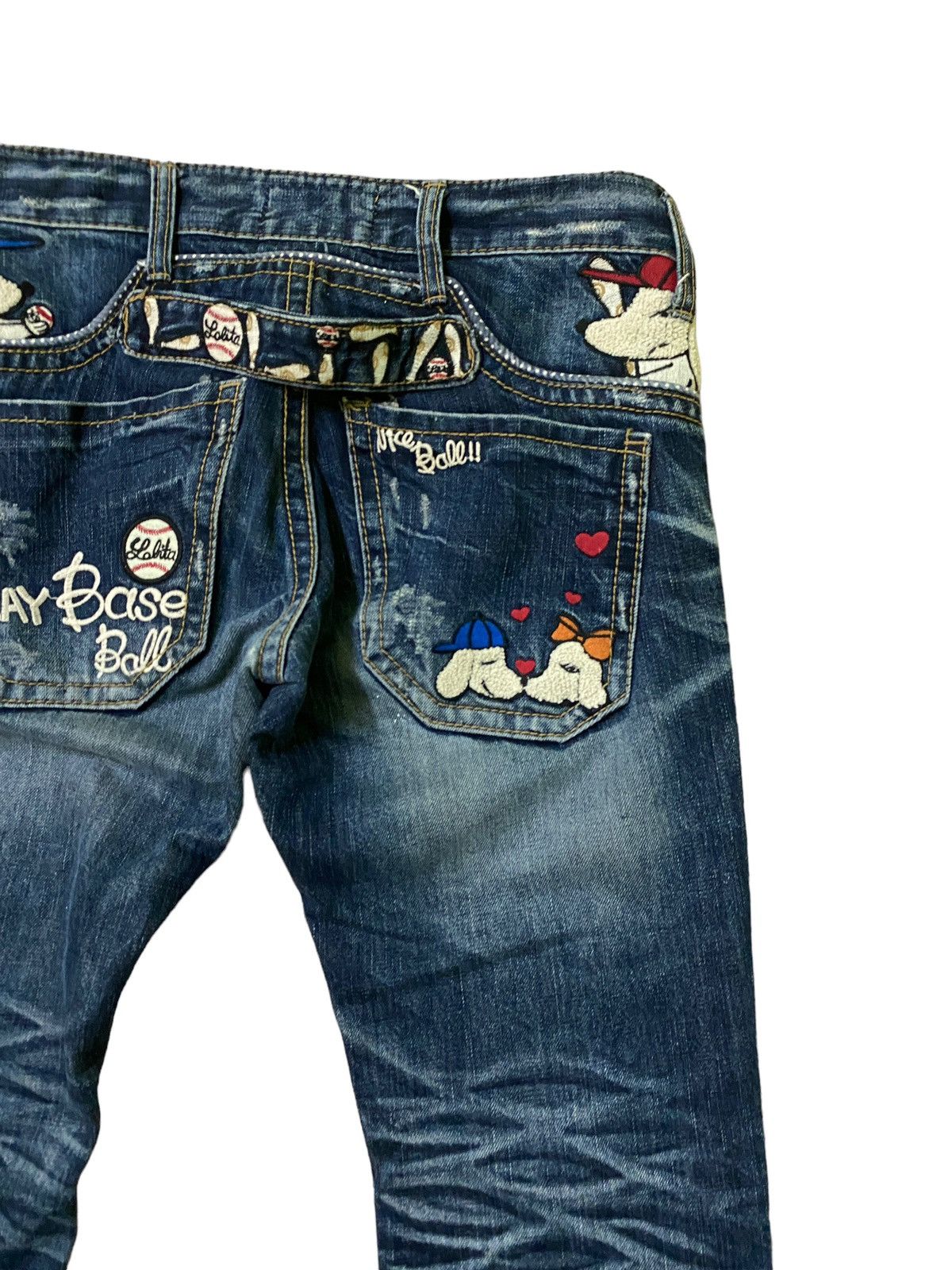 Japanese Brand × Vintage Rare Yoshitomo Nara Lolita Embroidered Jeans Size US 28 / EU 44 - 11 Thumbnail