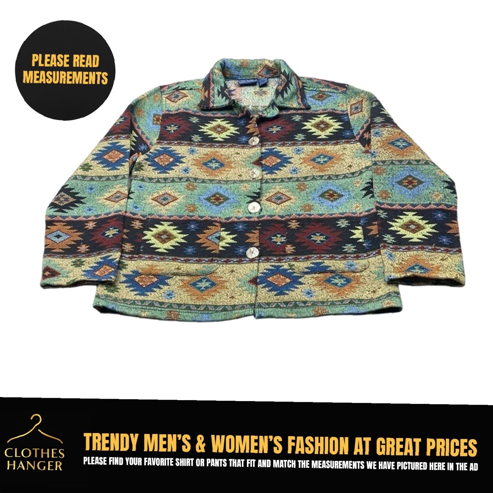 Vintage VINTAGE Jane Ashley Womans Medium Casual Lifestyle Southwestern Aztec Tapestry Jacket Size M / US 6-8 / IT 42-44 - 2 Thumbnail