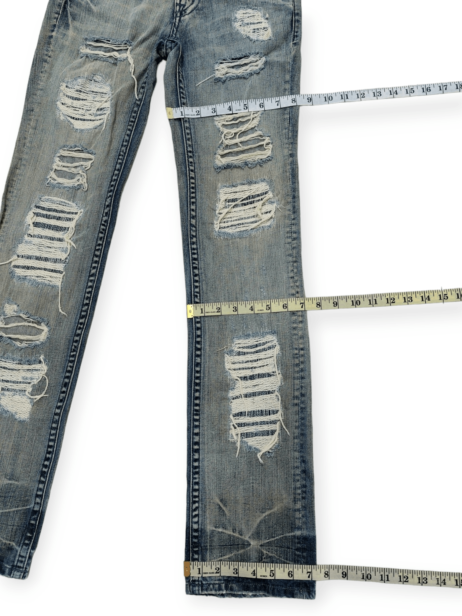 Designer Murua Low Rise Thrashed Denim Jeans Size 28" / US 6 / IT 42 - 19 Thumbnail