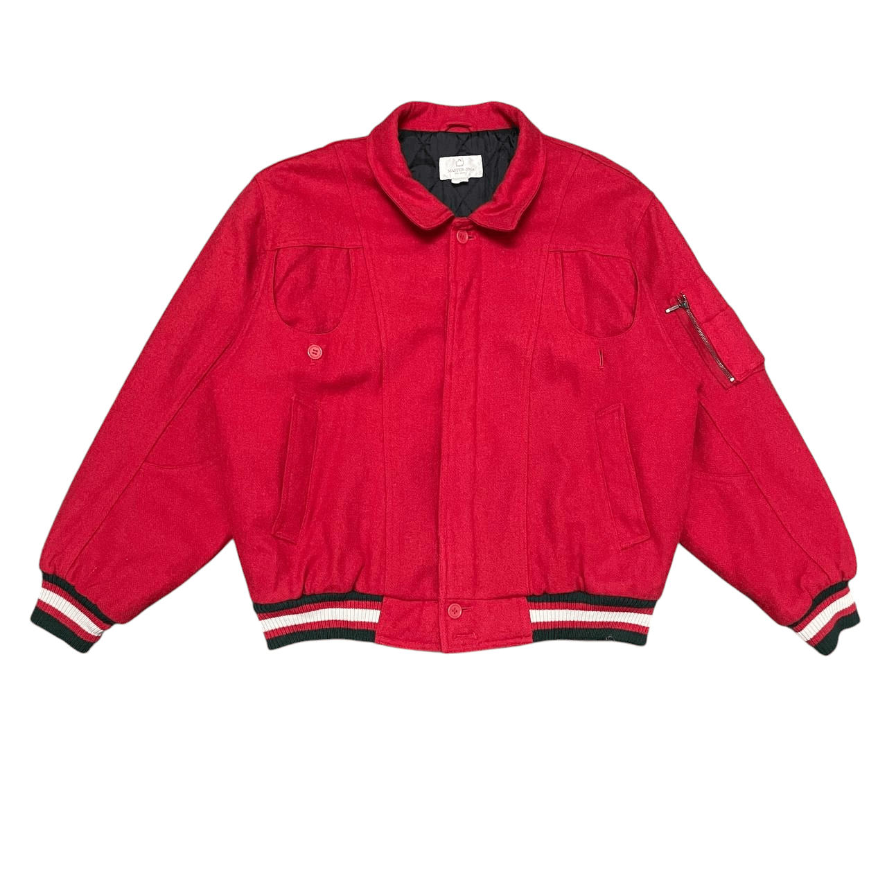 Japanese Brand Vintage Master Jim Wool Bomber Jacket Size US M / EU 48-50 / 2 - 3 Thumbnail