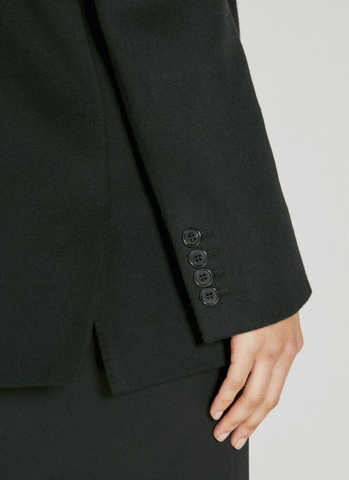 o1bcso1str1224 Oversized Jacket In Wool Cashmere in Black
