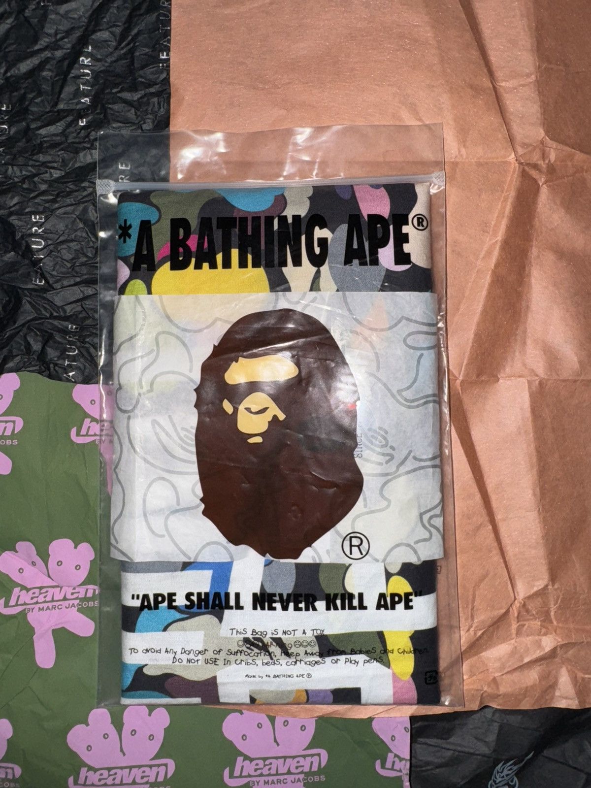 Bape A BATHING APE MULTI CAMO NYC LOGO BANDANA Size ONE SIZE - 1 Thumbnail