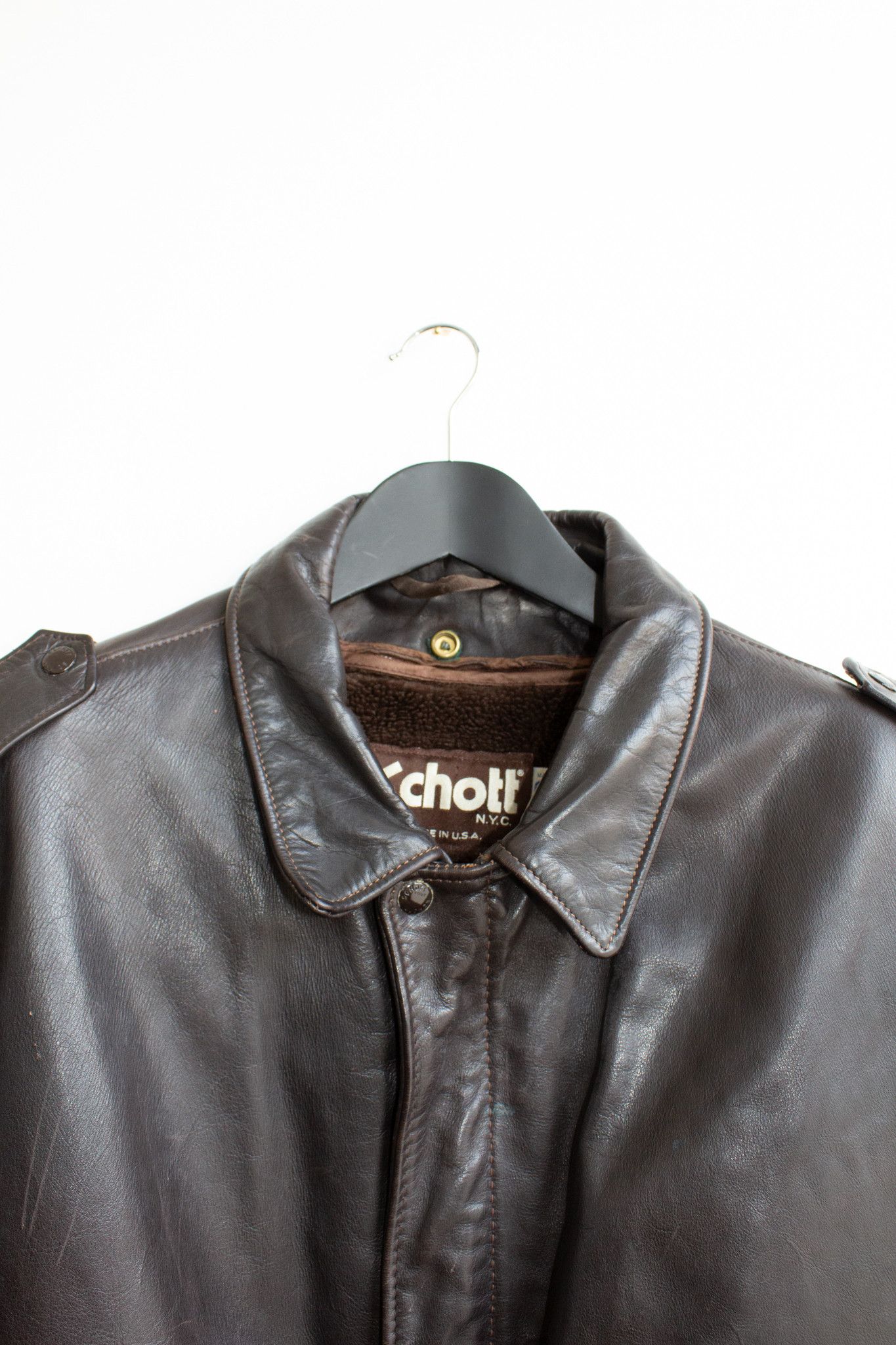 Schott Schott Leather Flight Jacket with Removable Lining - L Size US L / EU 52-54 / 3 - 3 Thumbnail