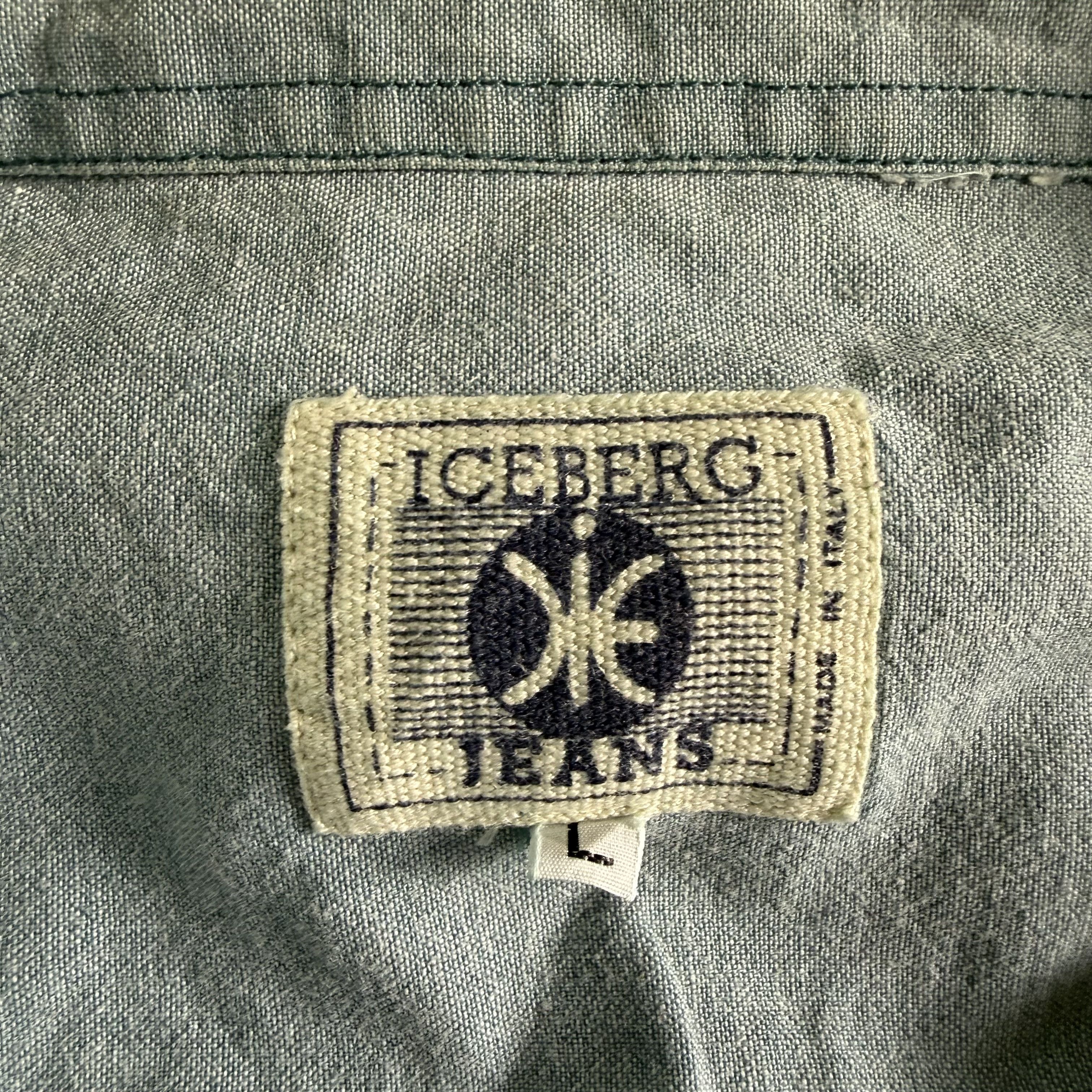 Iceberg 🔥RARE🔥Vintage Iceberg Spellout Chambray Button Up Shirt Size US L / EU 52-54 / 3 - 6 Thumbnail