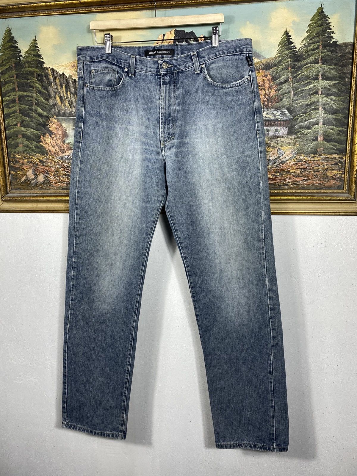 Versace Jeans Couture × Vintage Versace Jeans Couture Vintage Y2k Denim Jeans Trousers Pants Size US 40 / EU 56 - 2 Thumbnail