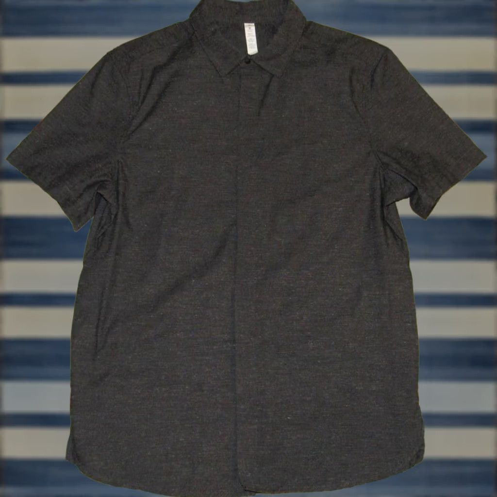 Lululemon LULULEMON Grey Short Sleeve Button Snap Shirt Medium Mens Size US M / EU 48-50 / 2 - 1 Thumbnail
