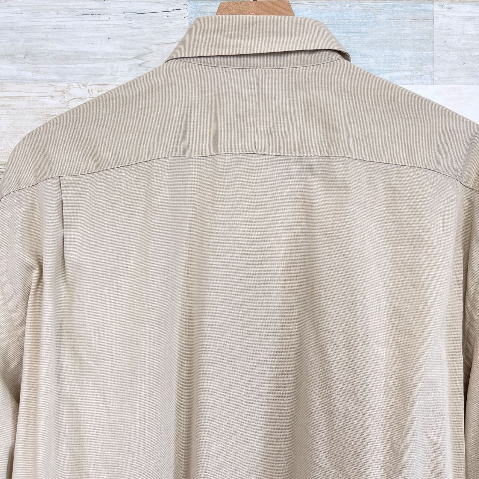 Hickey Freeman Hickey Freeman Spread Dress Shirt Beige Button Front 16 Size US L / EU 52-54 / 3 - 4 Thumbnail