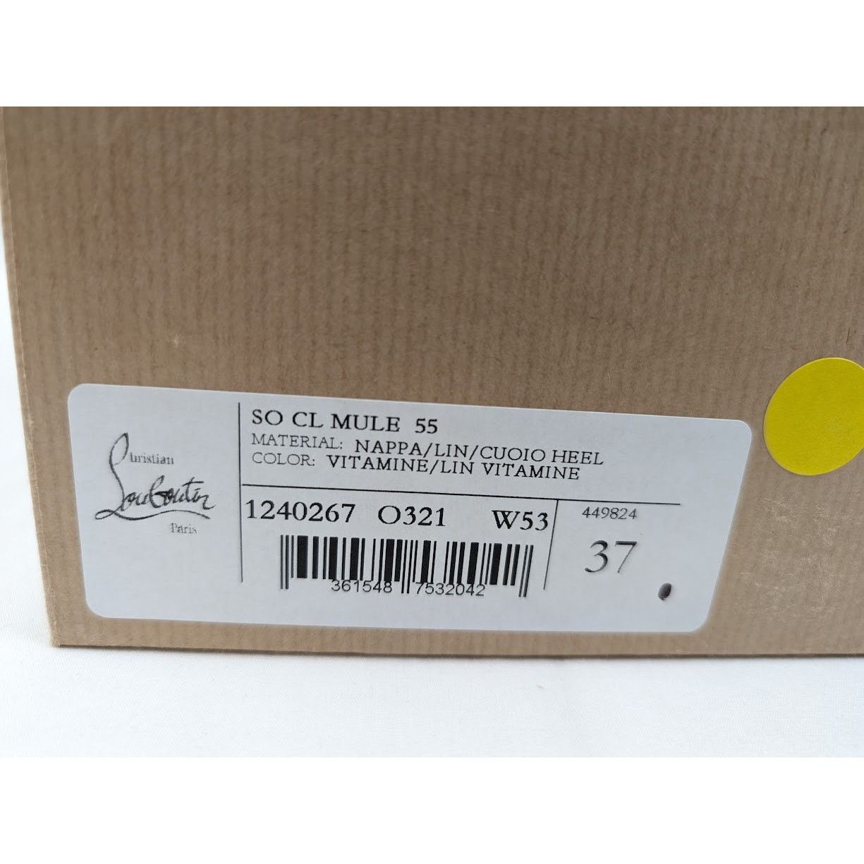 Christian Louboutin o1rshd1 Nappa Heel Mule in Vitamine/Lin Vitamine Size US 7 / IT 37 - 19 Thumbnail