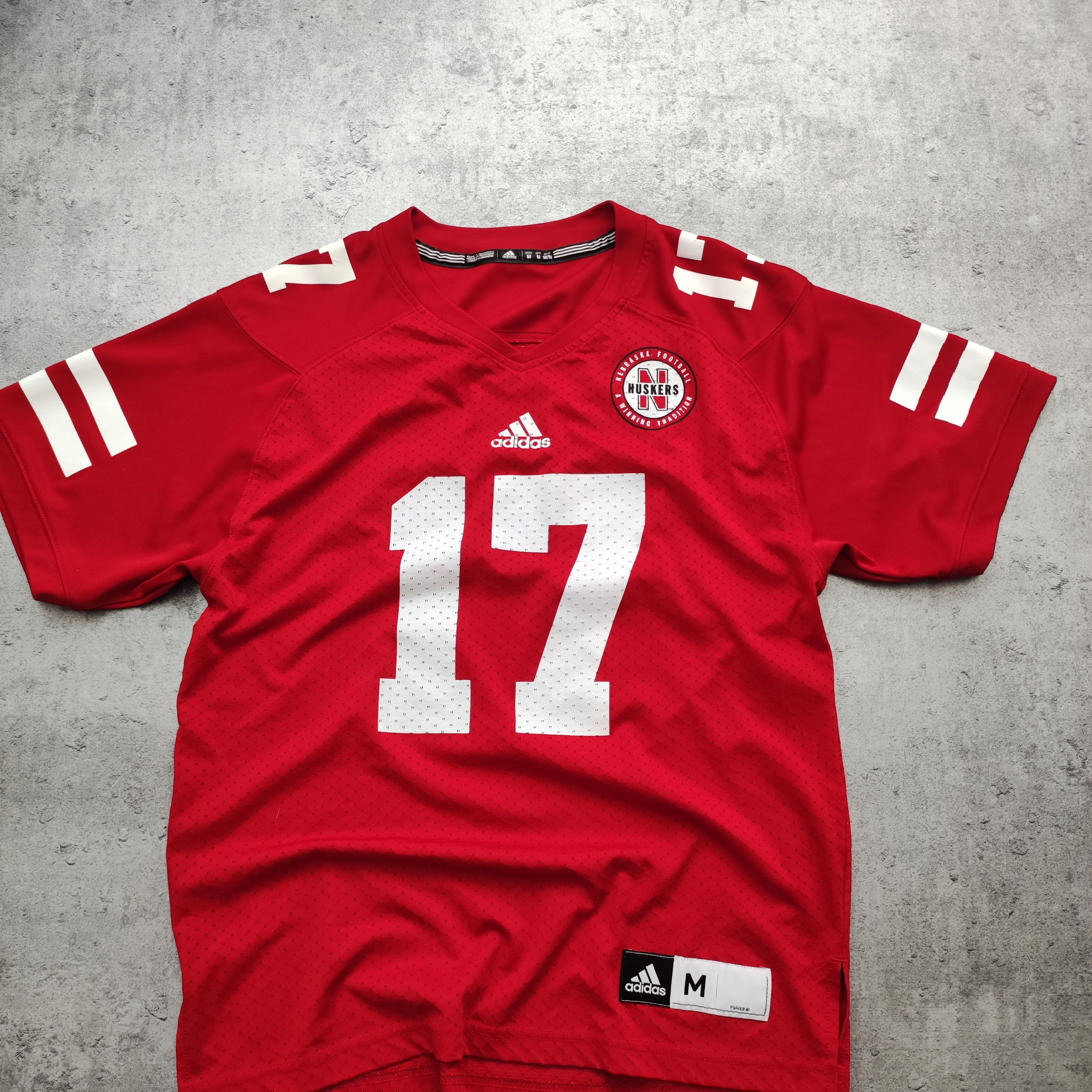 Adidas × NFL × Vintage RARE 90s Nebraska Huskers #17 NFL Football Match Jersey Size US M / EU 48-50 / 2 - 2 Thumbnail