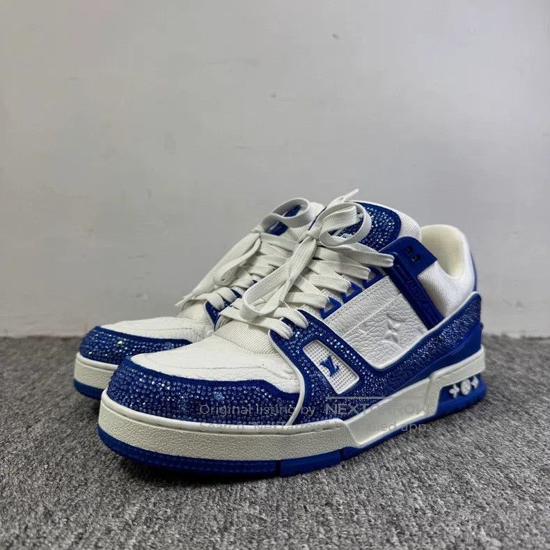 Louis Vuitton Louis Vuitton Blue rhinestone trainer shoes Size US 7.5 / EU 40-41 - 1 Thumbnail