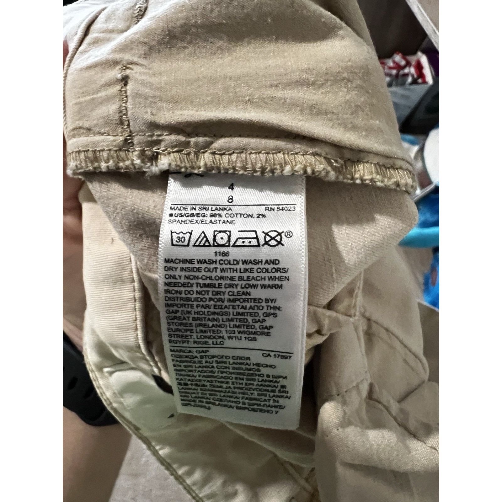 Gap High Rise Khaki Pants Button Closure Slacks Chinos 4 Pockets Size 27" / US 4 / IT 40 - 15 Thumbnail