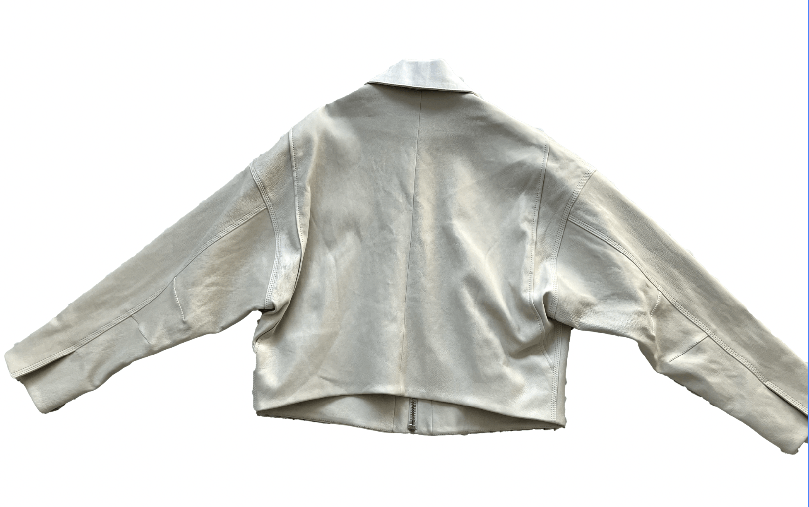 Amiri AMIRI Women’s Leather Zip Jacket – Bone White Size M / US 6-8 / IT 42-44 - 7 Thumbnail