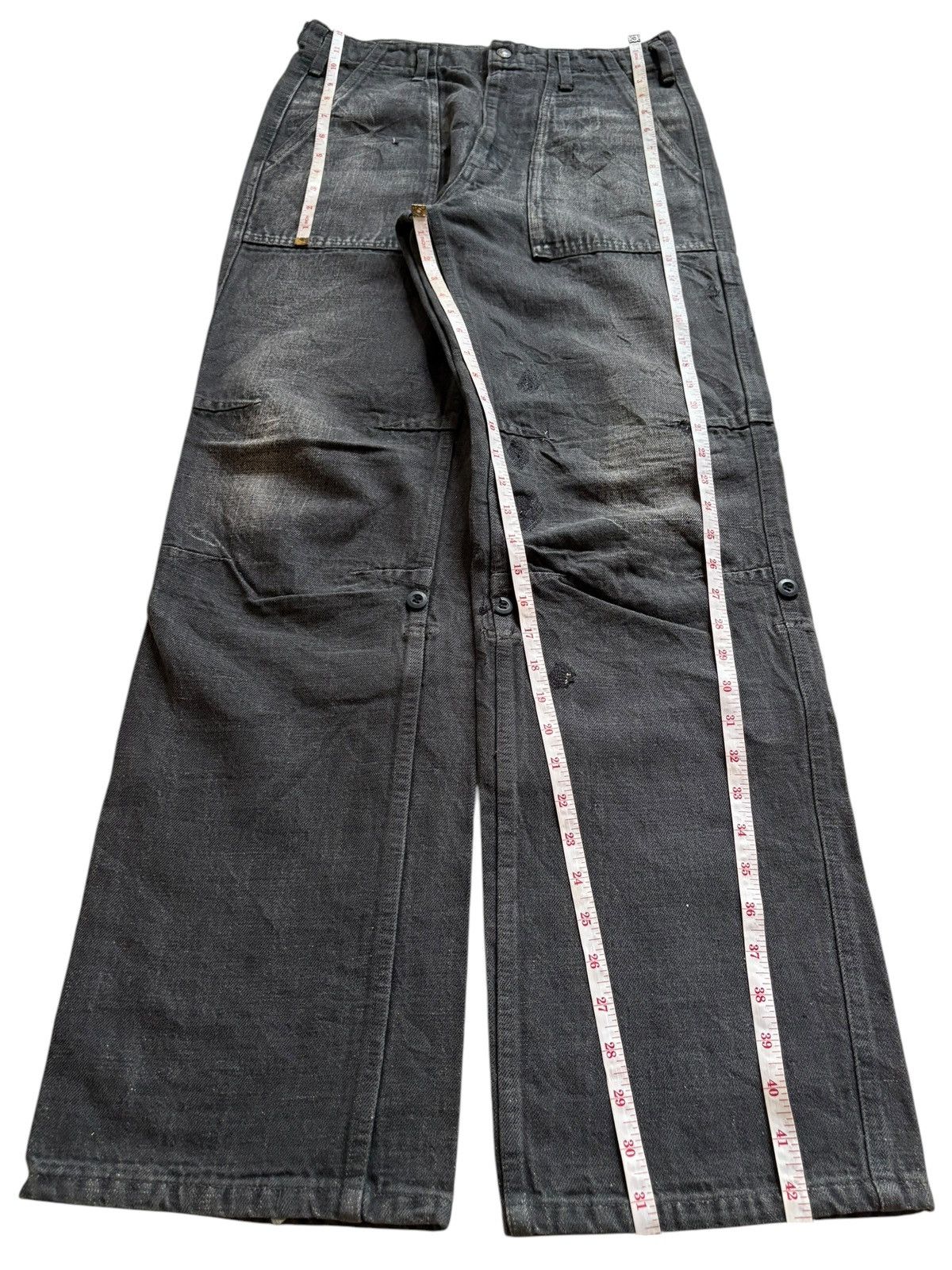 Japanese Brand Vintage Go West Faded Wash Tactical Loose Baggy Jeans Size US 31 - 14 Thumbnail