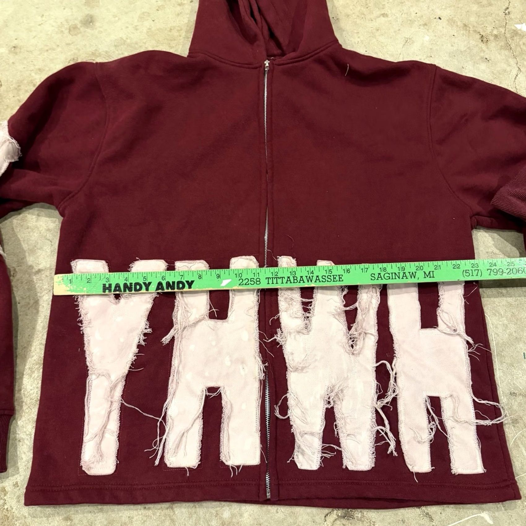 Vintage Art of Homage Zip-up Hoodie 3XL Mens Maroon Red YHWH Art Full Zip Size US XXL / EU 58 / 5 - 5 Thumbnail