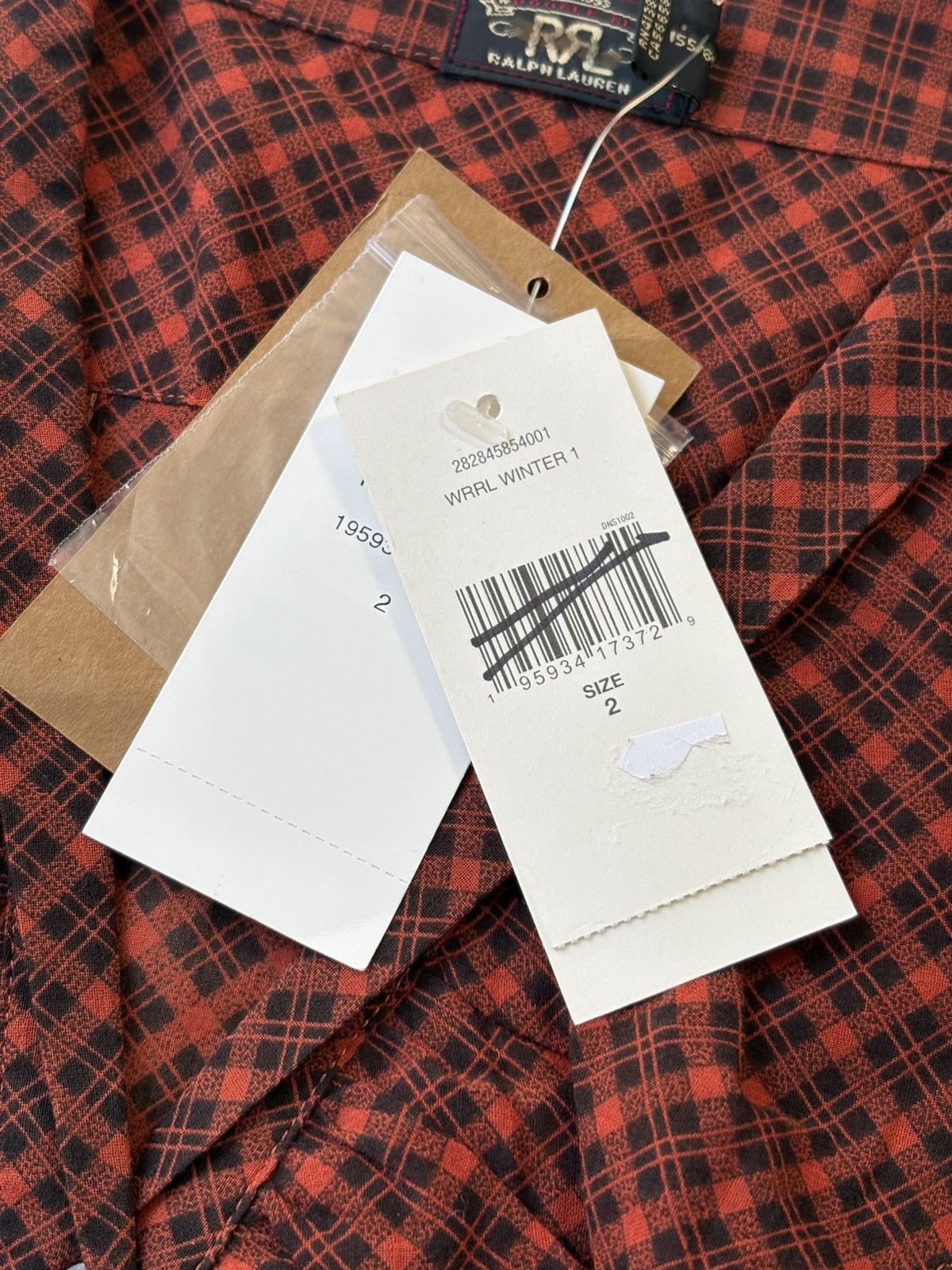 RRL Ralph Lauren Burgundy Plaid Western Blouse Double RL Women XS New Size XS / US 0-2 / IT 36-38 - 5 Thumbnail