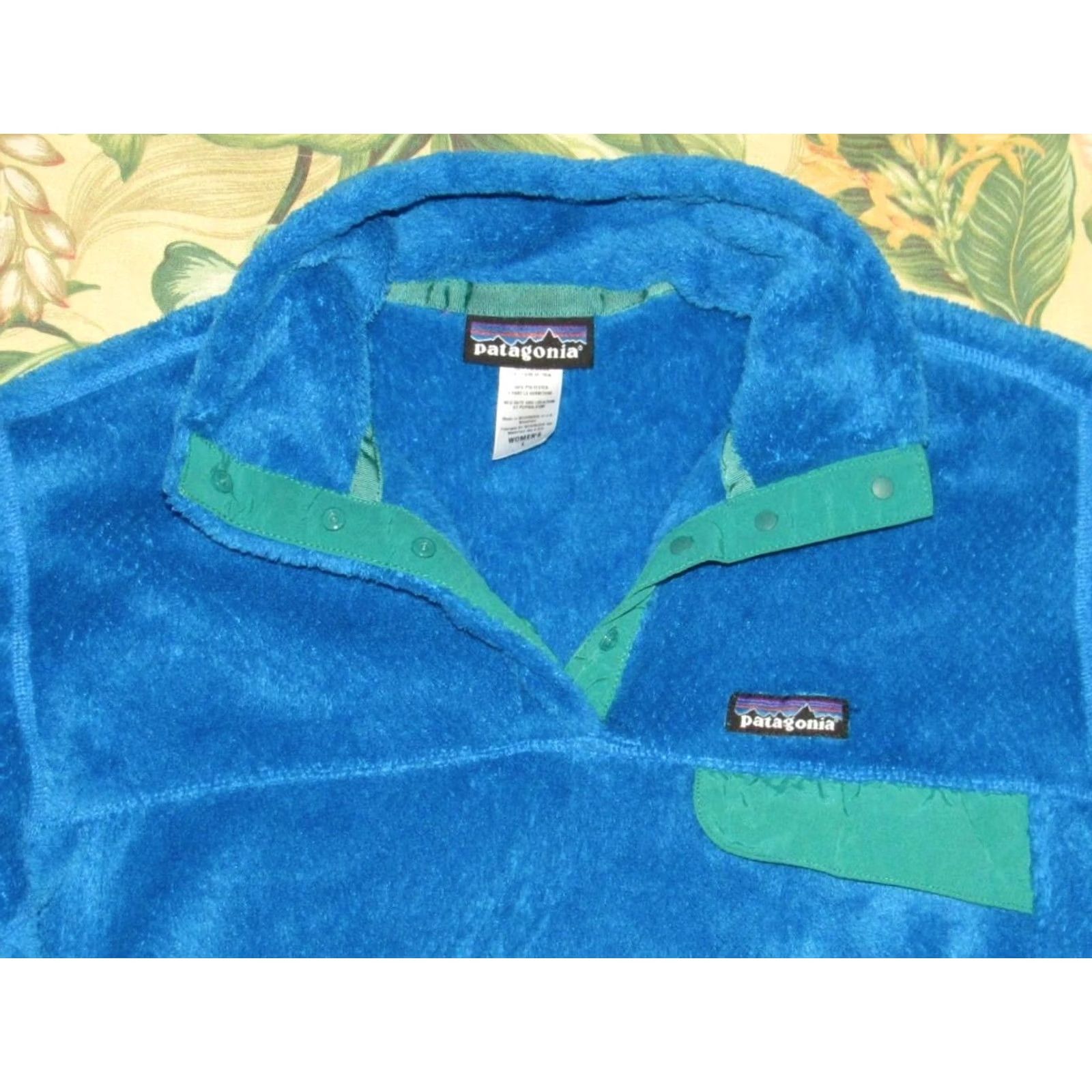Patagonia PATAGONIA Blue Green Snap T Fleece Jacket Large Womens Size L / US 10 / IT 46 - 2 Thumbnail