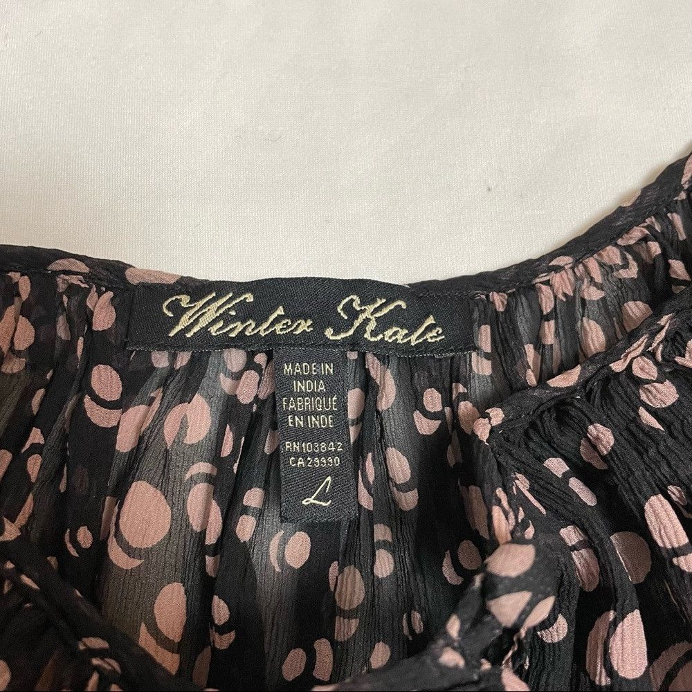 Other Winter Kate Silk Blouse Brown Beige Polka Dots Size L Size L / US 10 / IT 46 - 7 Thumbnail