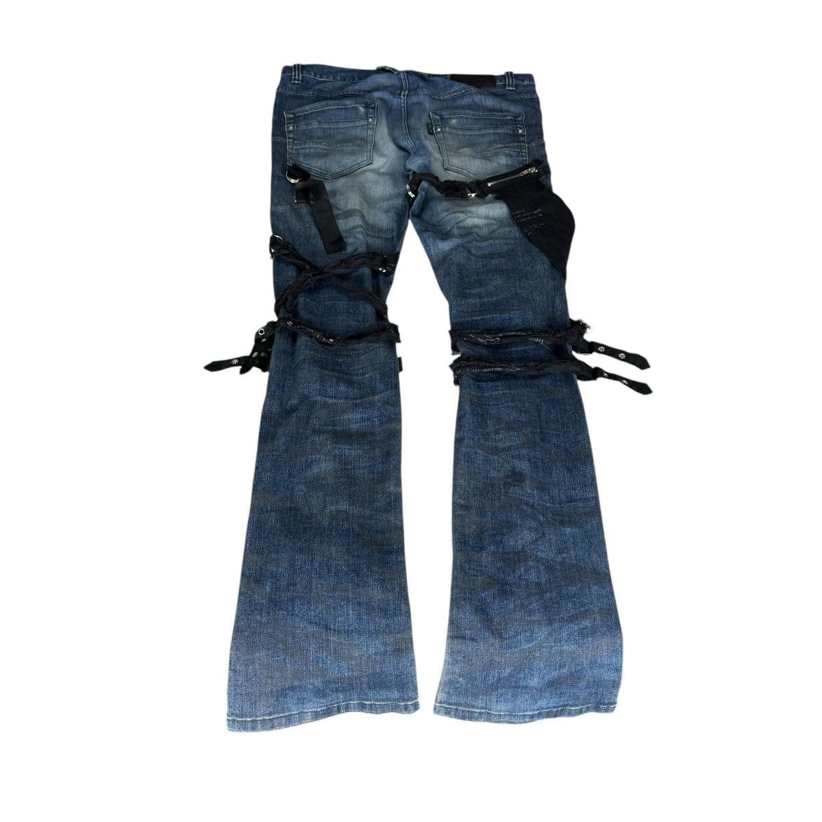 If Six Was Nine 🌟TORNADO MART BONDAGE FLARE DENIM PANTS Size US 34 / EU 50 - 10 Thumbnail