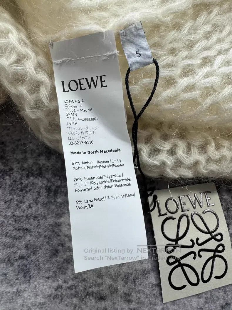 Loewe Loewe Milk White Mohair 3D Logo Open Cardigan Size S / US 4 / IT 40 - 4 Thumbnail