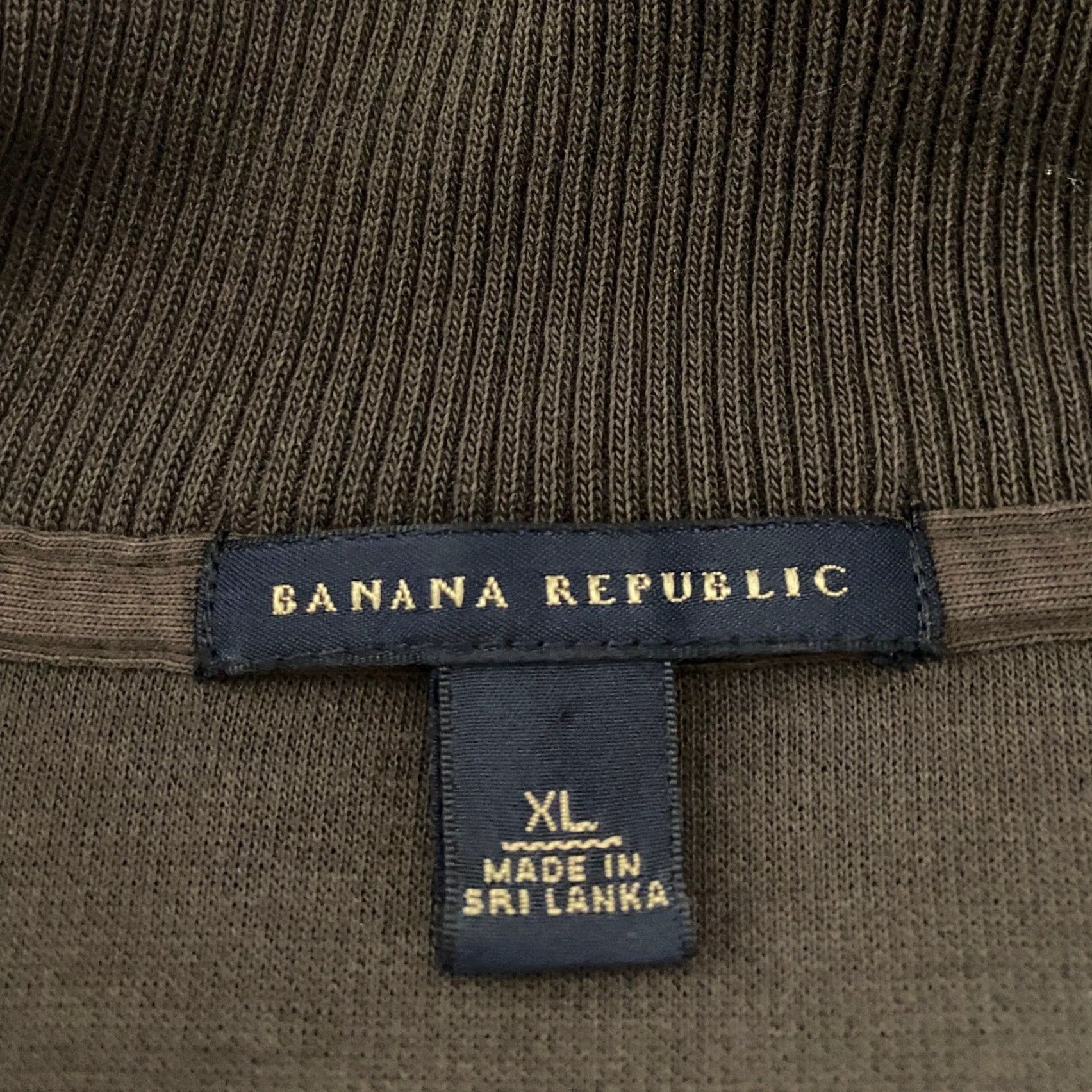 Banana Republic Banana Republic Mens XL Brown 1/4 Zip Mock Neck Long Sleeve Cotton Pullover Size US XL / EU 56 / 4 - 2 Thumbnail