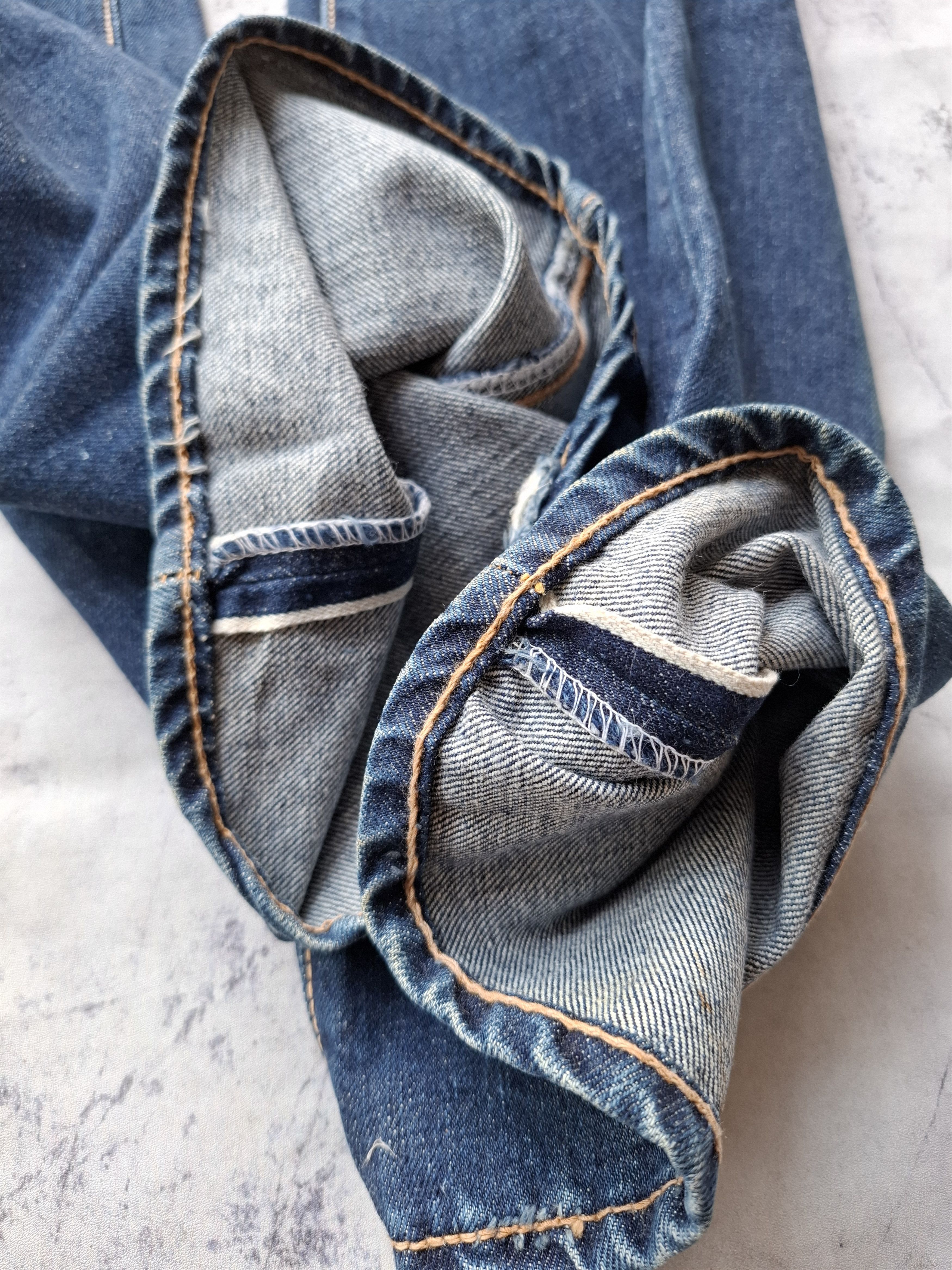 Vintage 80s vicerer half white selvedge bootcut jeans Size US 30 / EU 46 - 3 Thumbnail