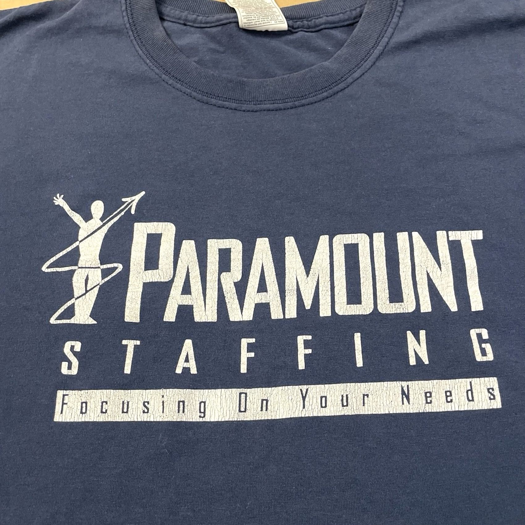 Fruit Of The Loom VINTAGE Paramount Staffing Shirt Adult Large Blue USA 90s Fruit of the Loom Mens Size US L / EU 52-54 / 3 - 3 Thumbnail