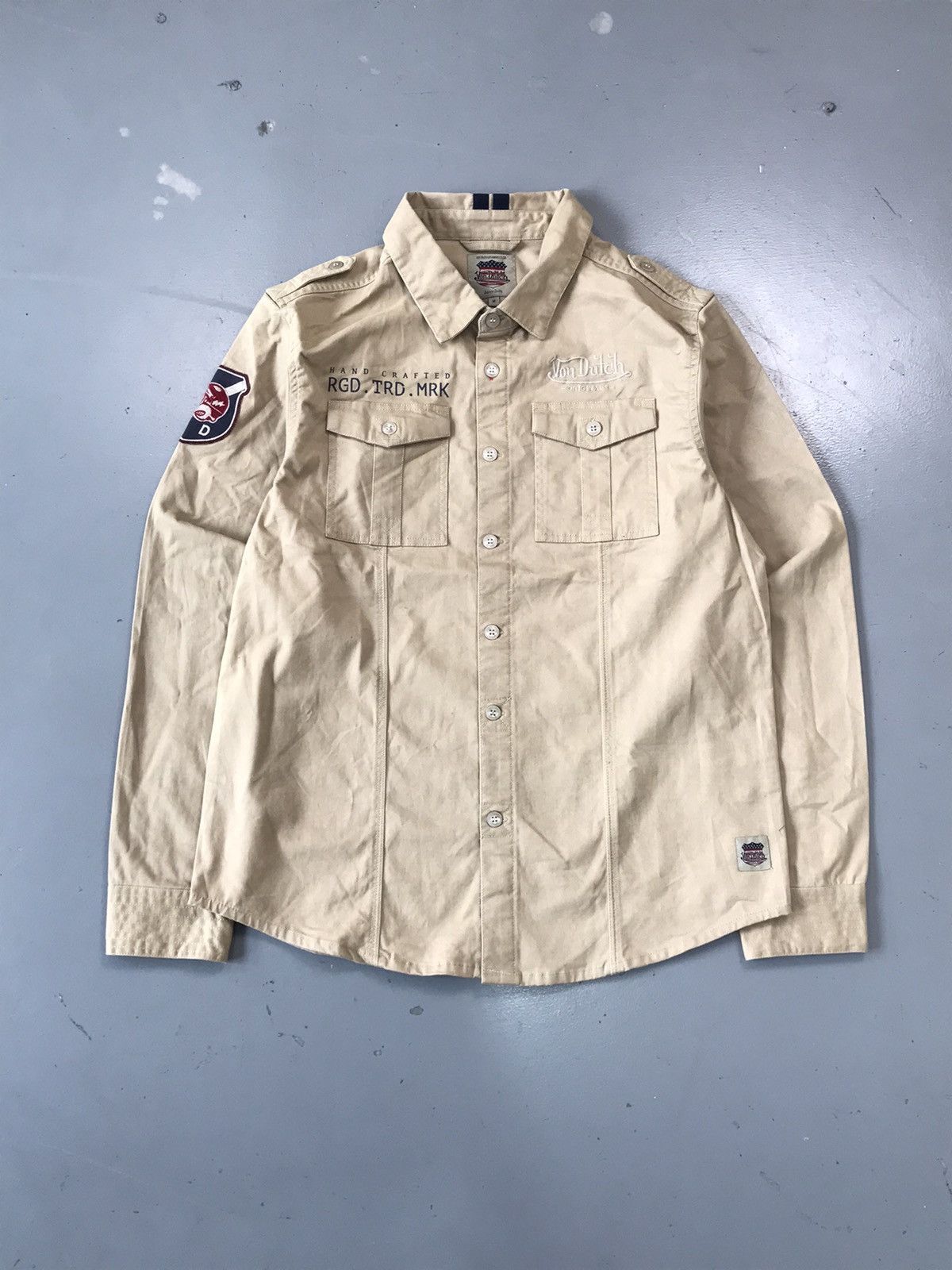 Von Dutch Von Dutch SpellOut printed embroidered button up chore shirt Size US M / EU 48-50 / 2 - 1 Thumbnail