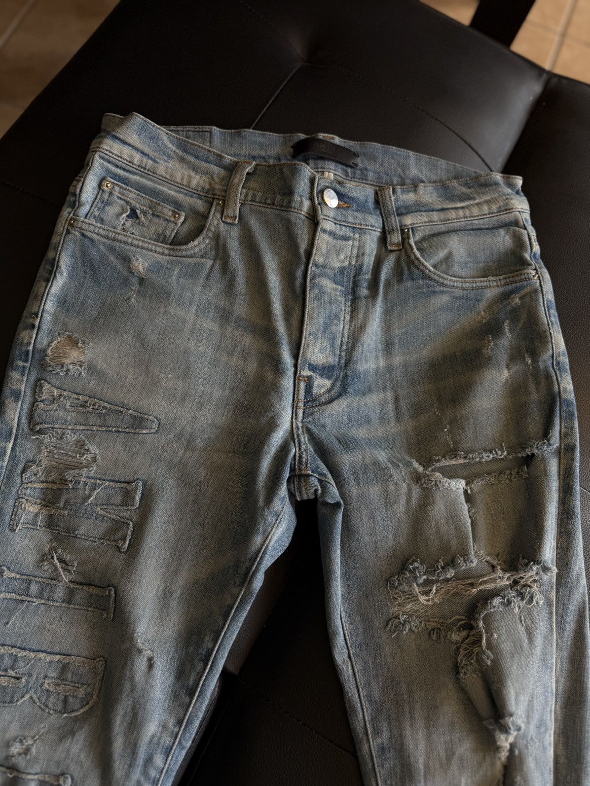 Amiri Amiri Distressed Blue Jeans Size 32 Size US 32 / EU 48 - 4 Thumbnail