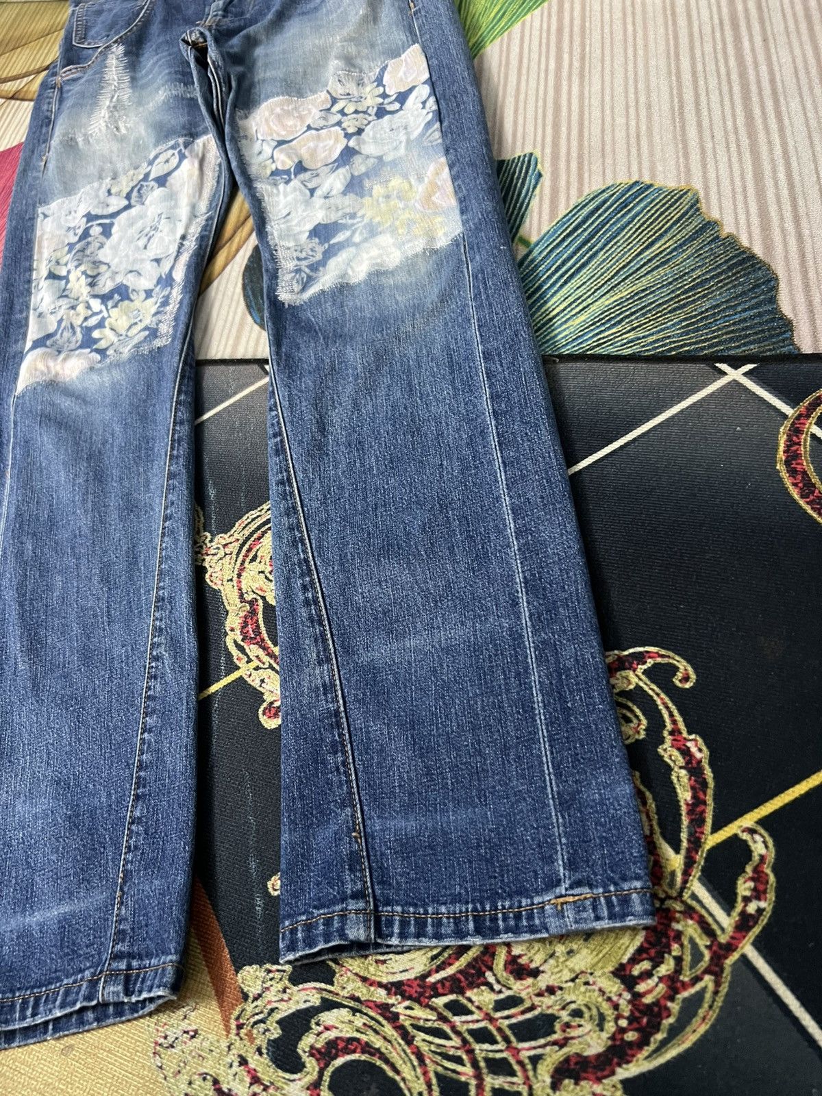 CABANE de ZUCCa Vintage Cabane De Zucca Patchwork Selvedge Mud Wash Jean Size US 30 / EU 46 - 8 Thumbnail