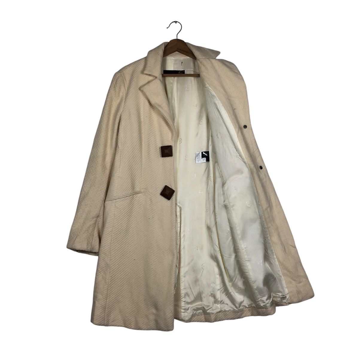 Designer × Just Cavalli 📌Just Cavalli Cream Coats Jacket Size S / US 4 / IT 40 - 12 Thumbnail