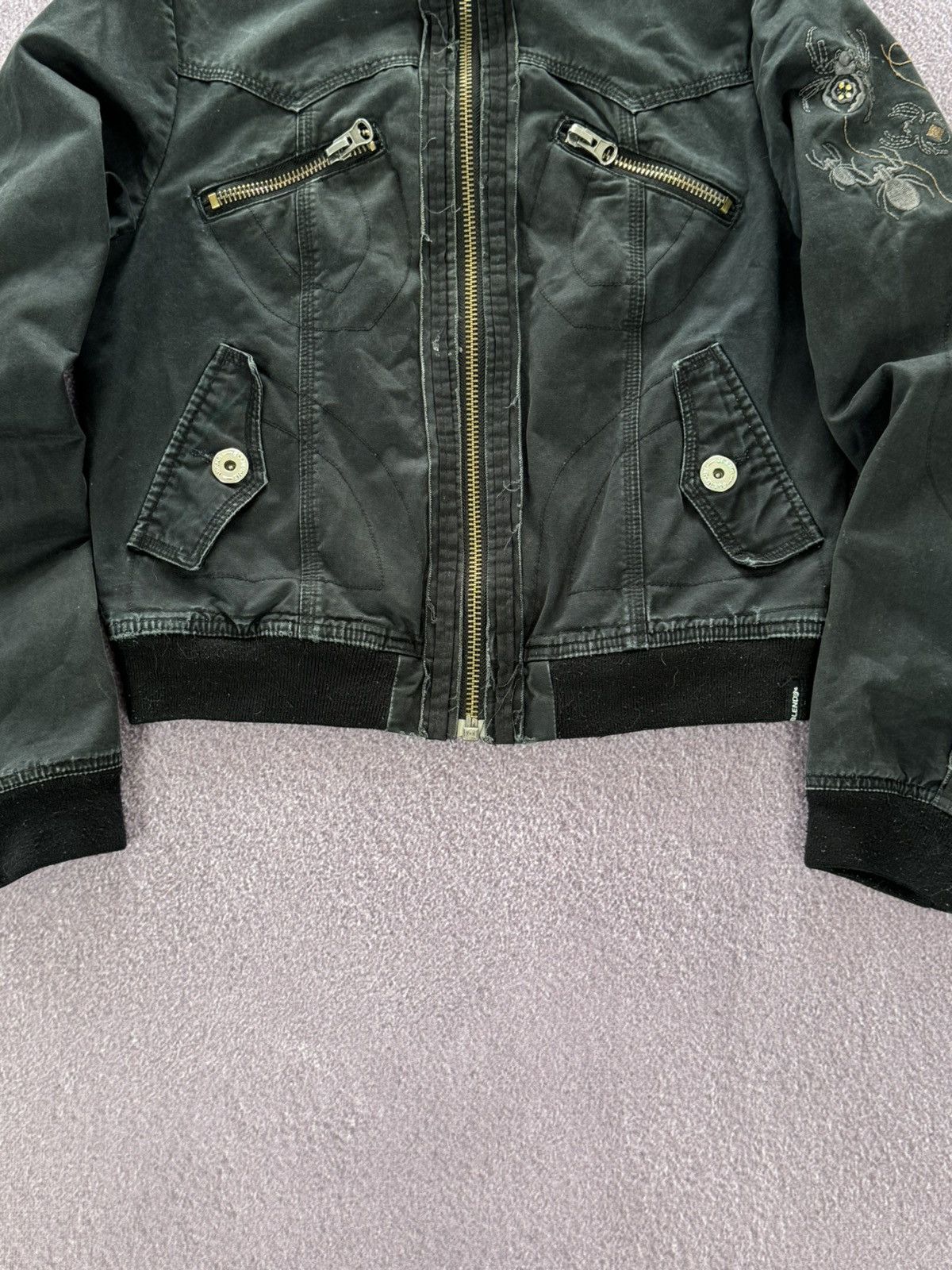 If Six Was Nine Japanese Vibe Distressed Y2K Spider Logo Glamour Jacket Size M / US 6-8 / IT 42-44 - 4 Thumbnail